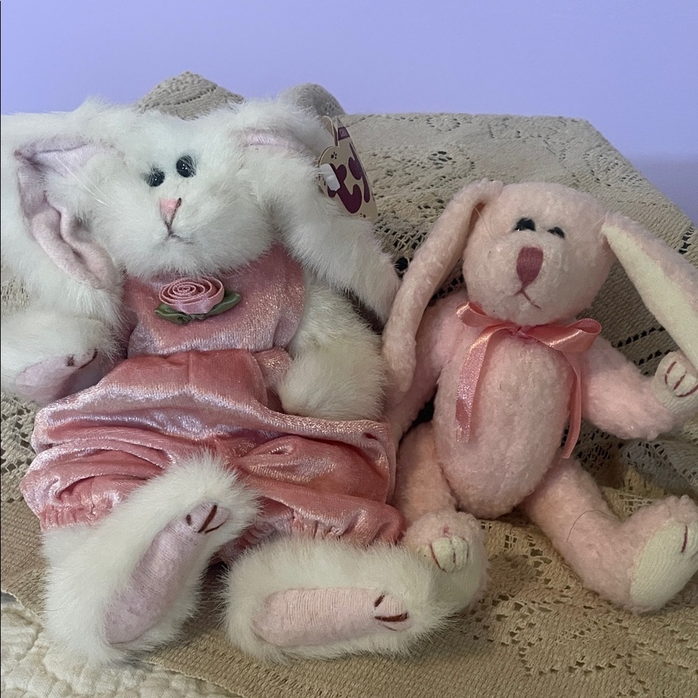 Ty brand mini bunnies plush pink